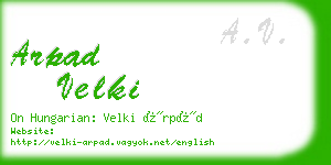 arpad velki business card